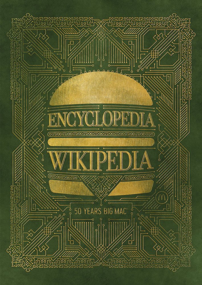 Publicité McDonald's - 50 ans Big Mac - 50 artistes - Encyclopedia-Wikipedia - Agences TBWA Suisse et Worldwide - 2019