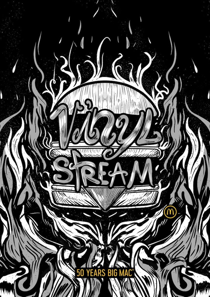 Publicité McDonald's - 50 ans Big Mac - 50 artistes - Vinyl-Stream - Agences TBWA Suisse et Worldwide - 2019