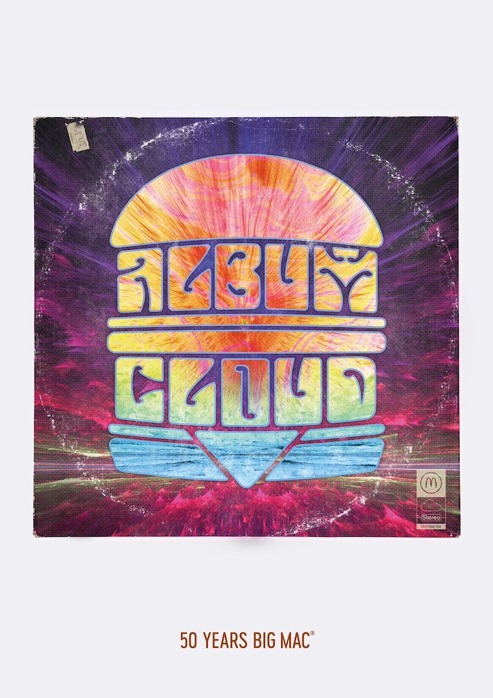 Publicité McDonald's - 50 ans Big Mac - 50 artistes - Album-Cloud - Agences TBWA Suisse et Worldwide - 2019