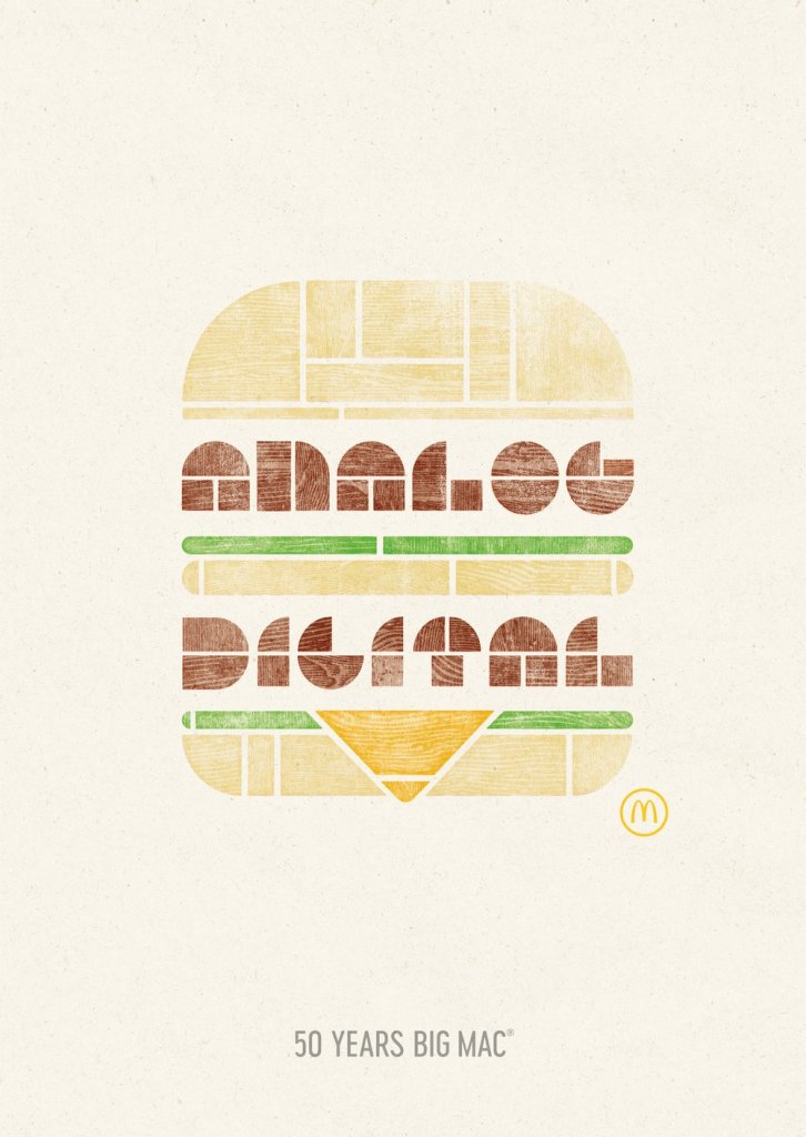 Publicité McDonald's - 50 ans Big Mac - 50 artistes - Analog-Digital - Agences TBWA Suisse et Worldwide - 2019