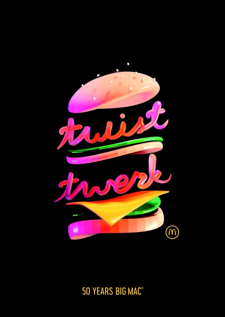 Publicité McDonald's - 50 ans Big Mac - 50 artistes - Twist-Twerk - Agences TBWA Suisse et Worldwide - 2019