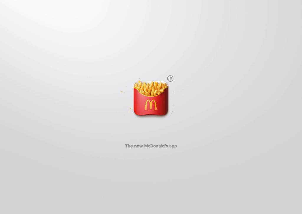 Publicité McDonald's - The new McDonald's app - App-Icon en forme de frites - Agence TBWA -Suisse - 2017