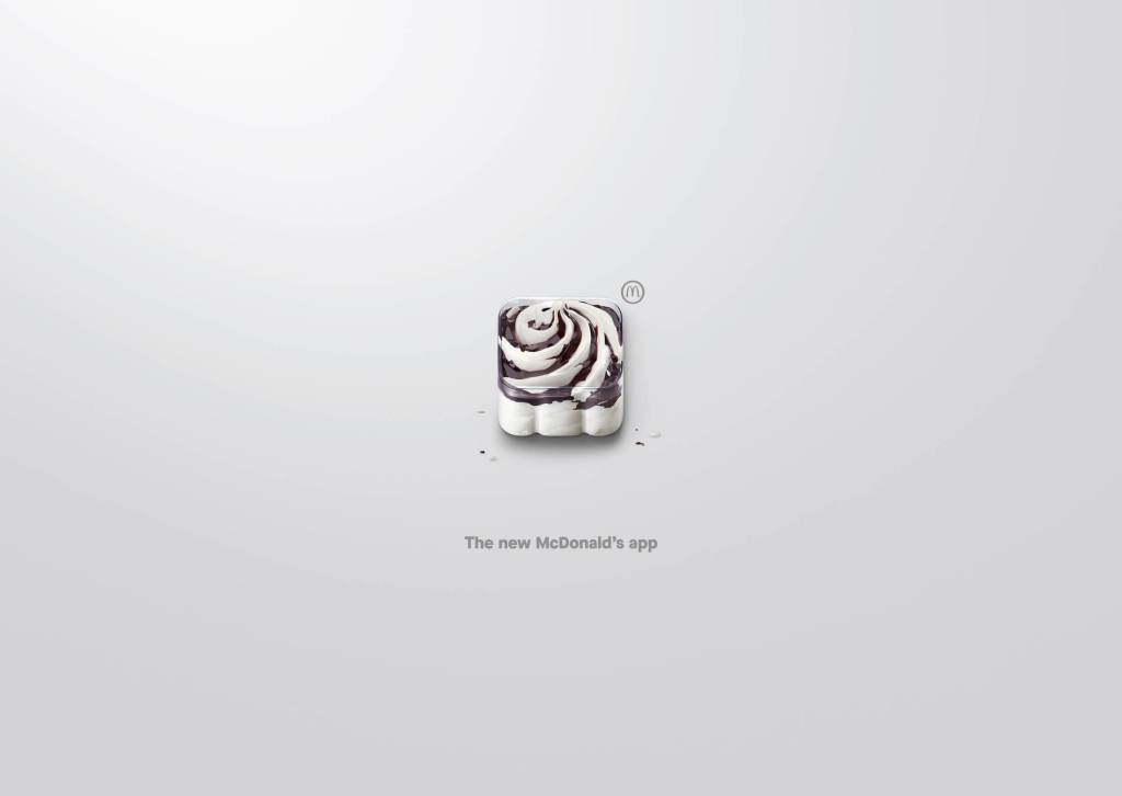 Publicité McDonald's - The new McDonald's app - App-Icon en forme de Mc Flurry- Agence TBWA -Suisse - 2017