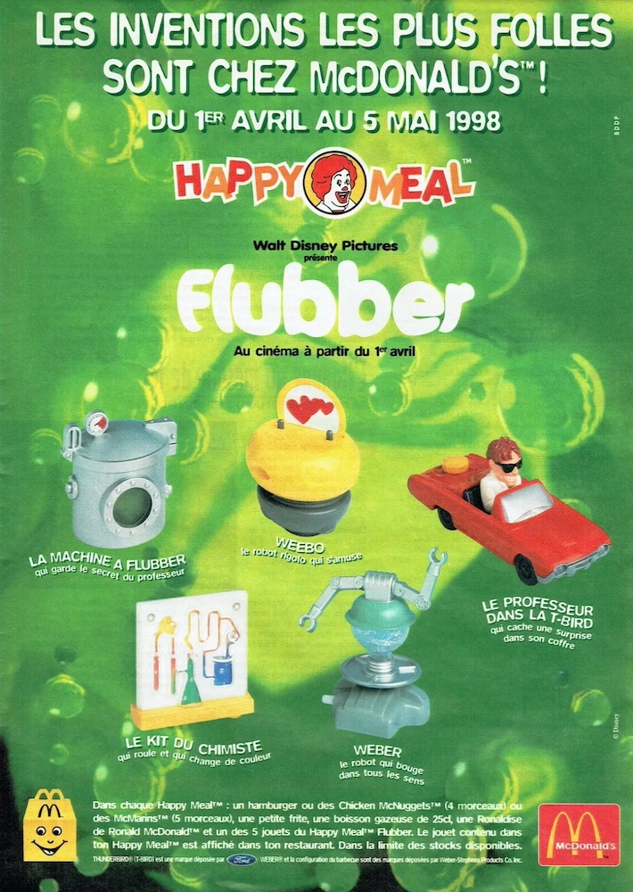 Publicité McDonald's - Happy Meal - partenariat avec le film "Flubber" - Agence BDDP - 1998