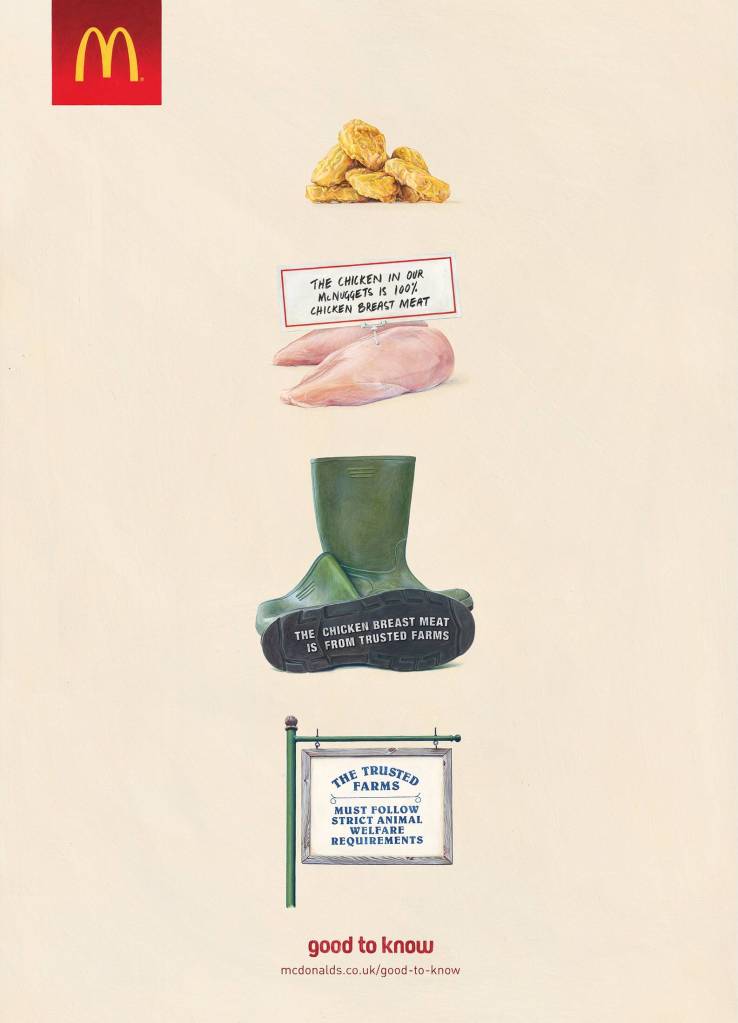 Publicité McDonald's - Good To Know - Présentation des caractéristiques pour choisir la viande de poulet issue des fermes de confiance - Leo Burnett - UK - 2015