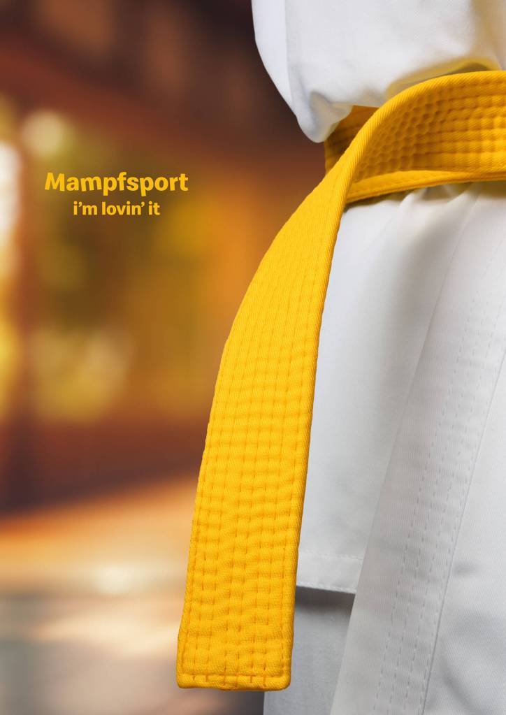 Publicité McDonald's - Mampfsport - Ceinture art martial faisant référence au logo de McDonald's - Agence DDB - Autriche - 2024