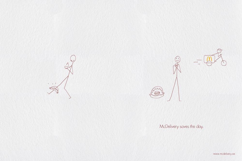 Publicité McDonald's - McDelivery - McDelivery saves the days - Homme pris dans un piège appelle le livreur - Leo Burnett - Émirats arabes unis - 2019