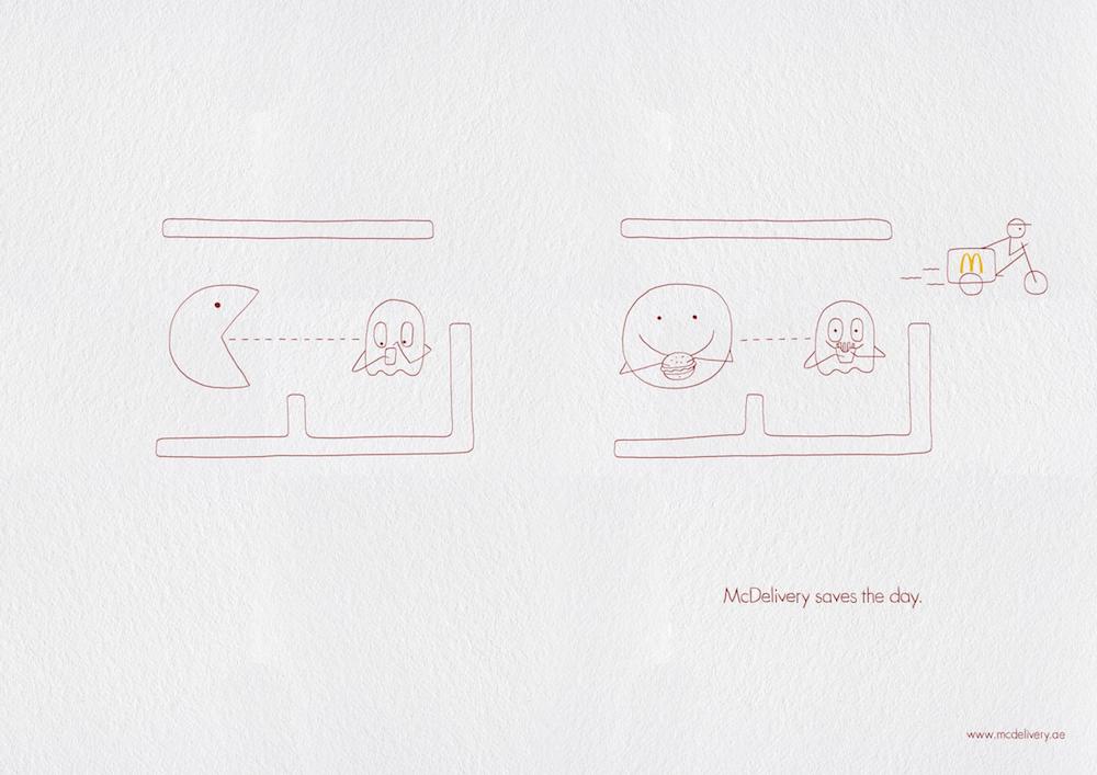 Publicité McDonald's - McDelivery - McDelivery saves the days - Le fantôme menacé par Pacman appelle le livreur - Leo Burnett - Émirats arabes unis - 2019