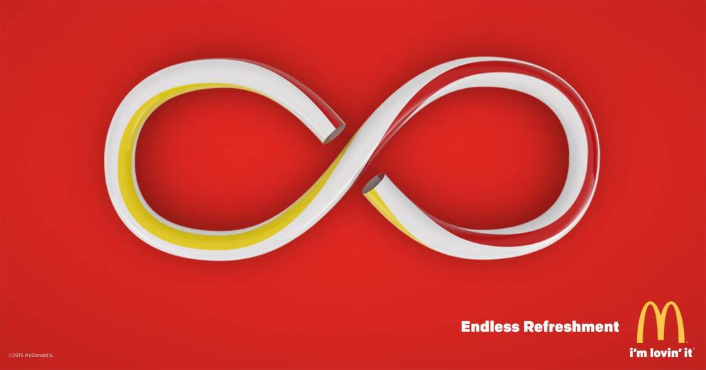 Agence McDonald's - Endless Refreshment - La paille prend la forme du symbole infini - Agence Moroch - USA - 2015
