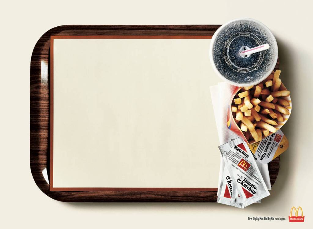 Publicité McDonald's -New Big Big Mac - On a laissé beaucoup de place sur le plateau pour le burger - 2007