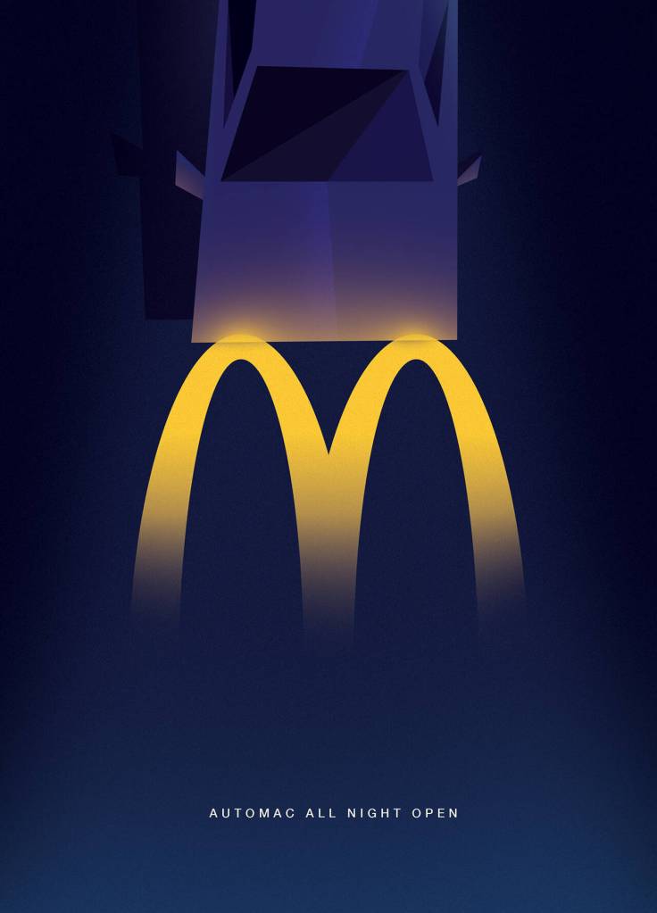 Publicité McDonald's - Ouvert toute la nuit - Automac all night open -  Les phares de la voiture évoquent les arches de McDonald's - Agence Publicis One/Leo Burnett - Équateur - 2018