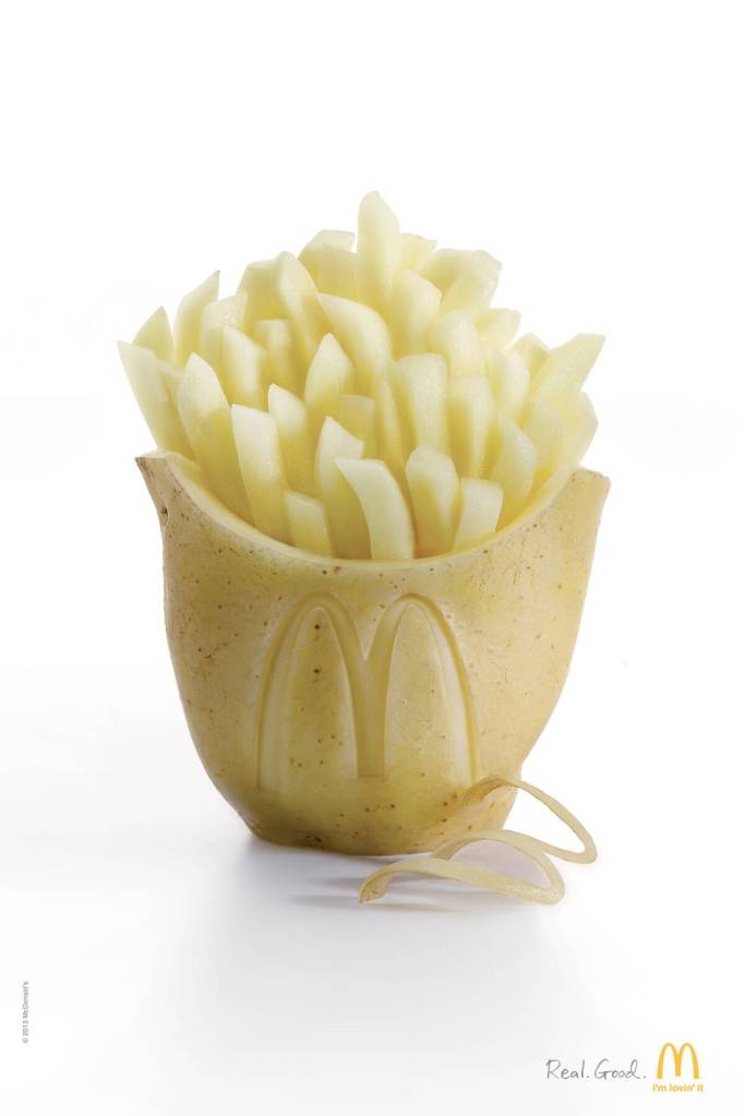 Publicité McDonald's - Real. Good - Un part de frites taillé dans une pomme de terre - TBWA Shangaï - 2016