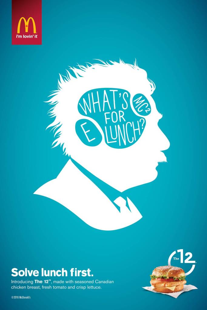 Publicité McDonald's - The12 - Solve the lunch first - Einstein - E What's for lunch ? MC2 - Agence Cossette -Canada -2016 